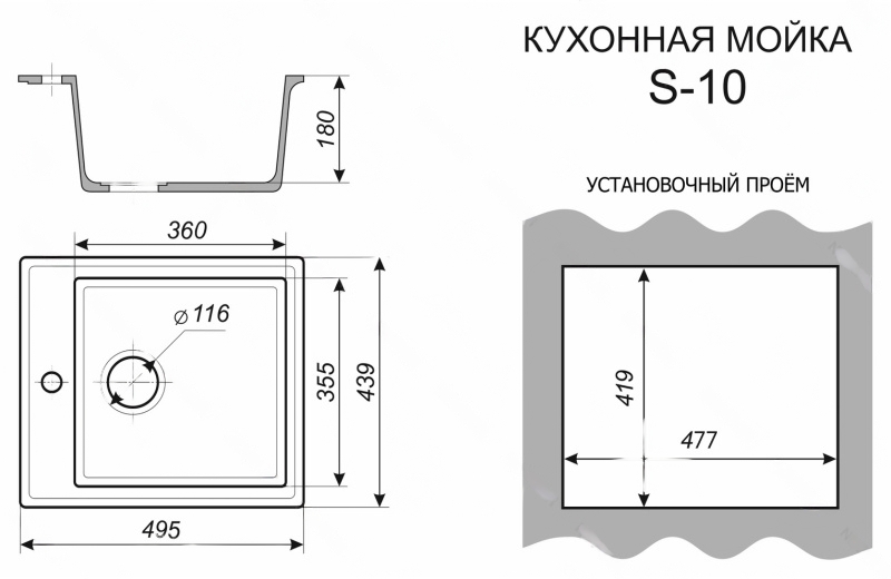 Схема установки кухонной мойки