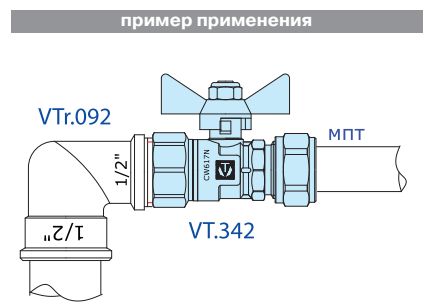 Пример применения обжимного фитинга VT.342
