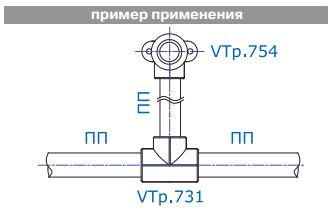 Пример применения тройника VTp.731