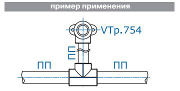 Пример применения водорозетки VTp.754