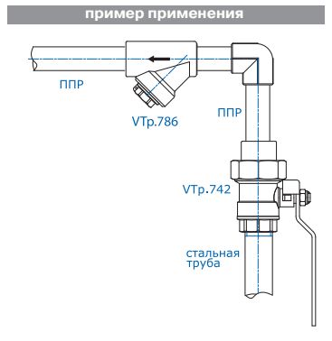 Пример применения фильтра сетчатого VTp.786